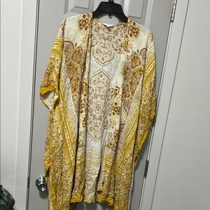 Time and True Bohemian Yellow and Cream Kimono